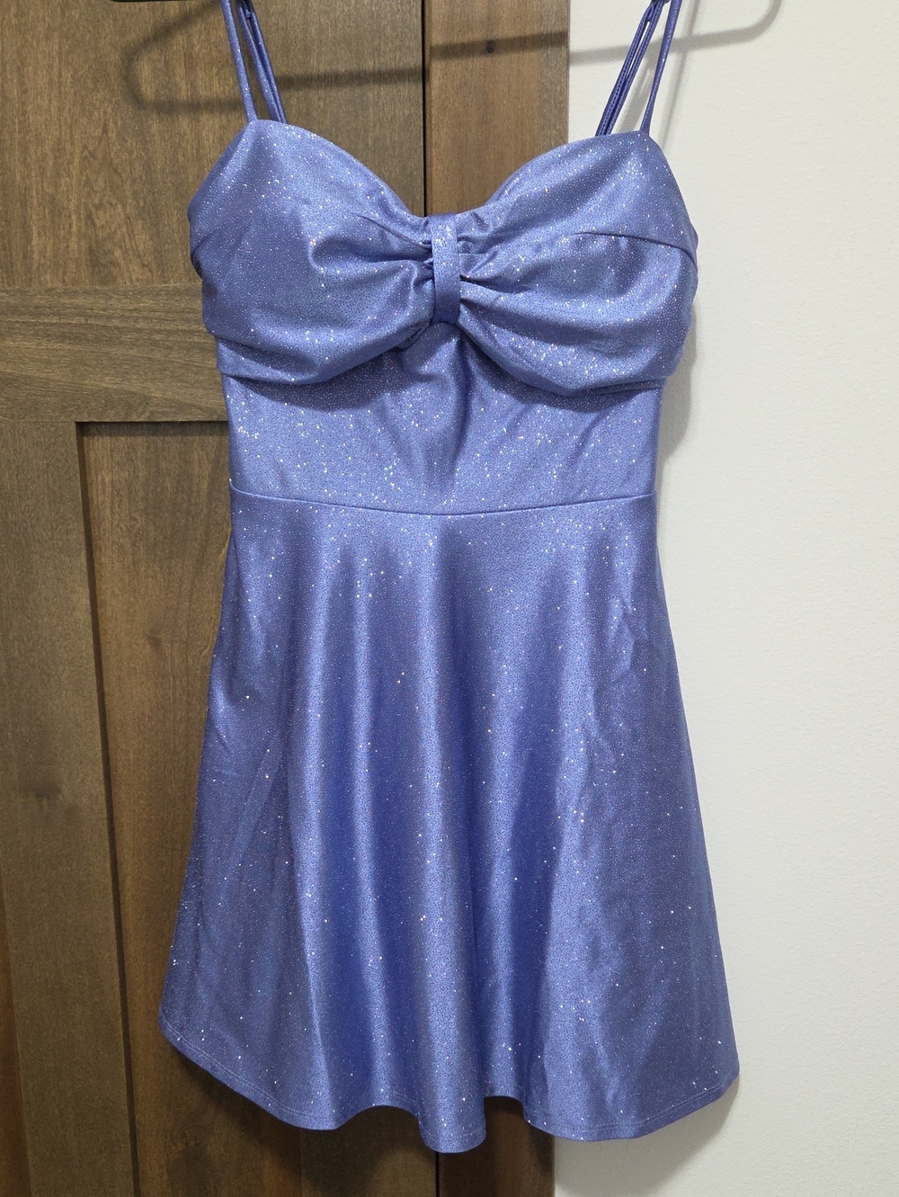 Windsor Shimmery Lavender Bow-Front Midi Dress